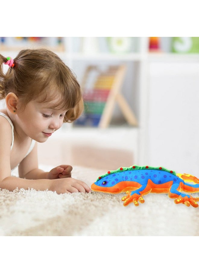22 Inches Realistic Lizard Stuffed Animal Plush Toy With Spots Colorful Gecko Stuffed Animal Sturdy Gecko Plush Reptilian Toy Huggable Birthday Gift For Little Person Teens (Yellow)