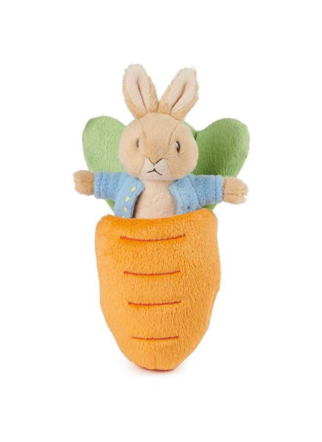 Beatrix Potter 2-In-1 Peter Rabbit With Carrot Plush Playset, Bunny Stuffed Animal For Ages 1 And Up, Orange/Blue, 7”