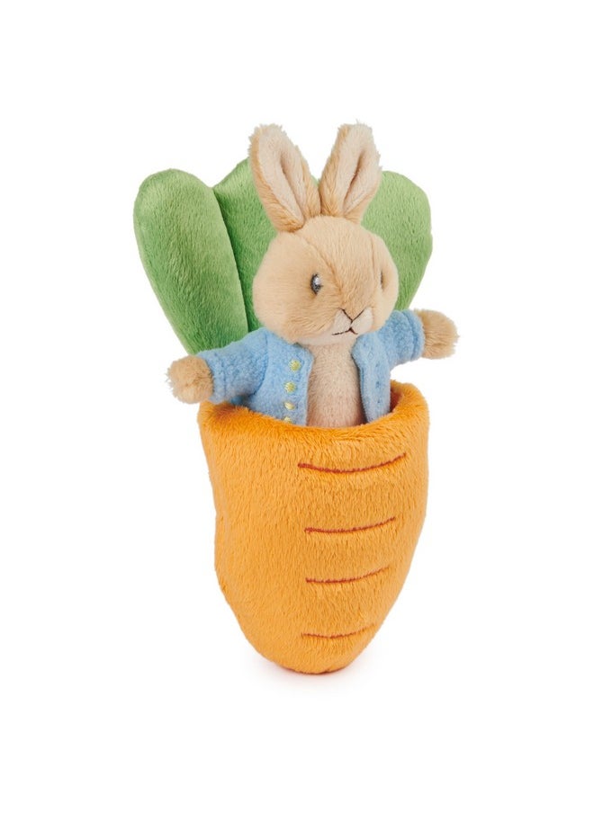 Beatrix Potter 2-In-1 Peter Rabbit With Carrot Plush Playset, Bunny Stuffed Animal For Ages 1 And Up, Orange/Blue, 7”