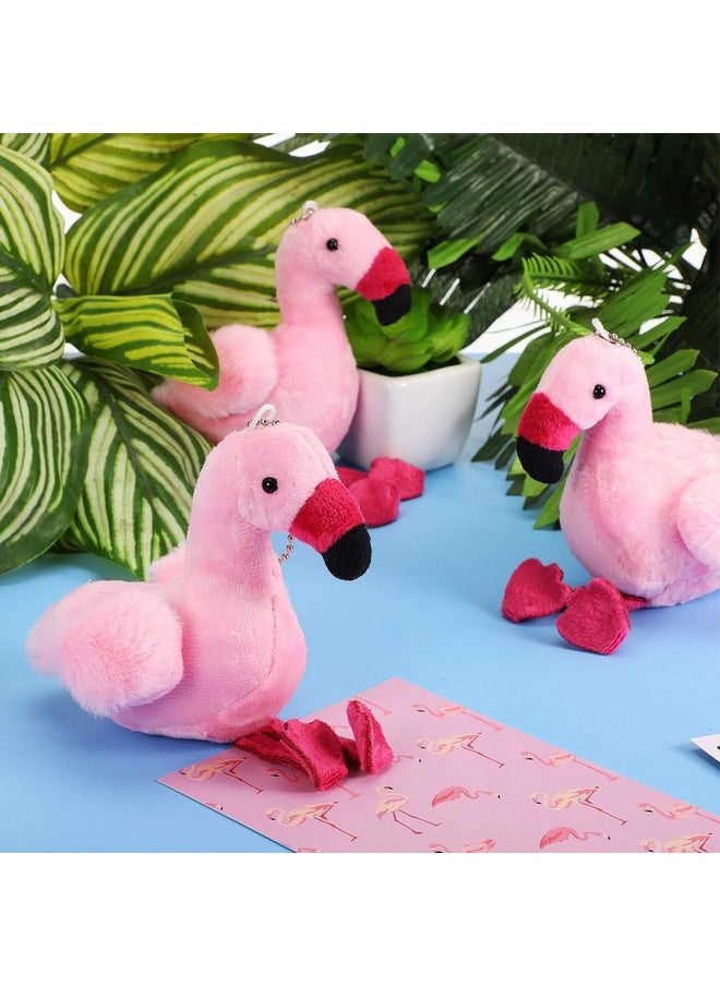 6 Pieces Mini Flamingo Stuffed Animal Plush Toys 5 Inch Flamingo Party Favors Valentine Day Gift Pink Flamingo Hanging Ornaments Keychain Decorations For Women Birthday(Rose Red)