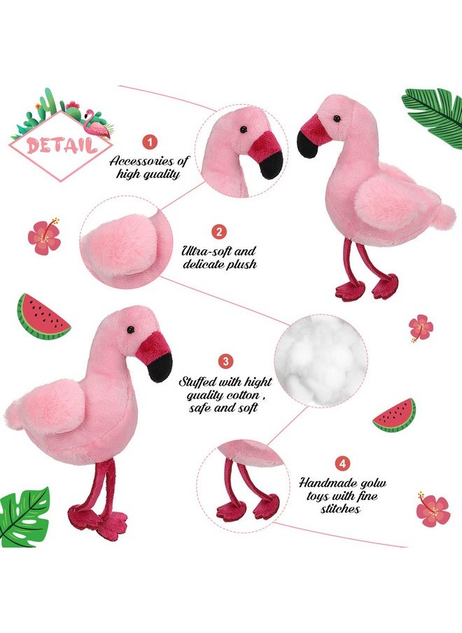 6 Pieces Mini Flamingo Stuffed Animal Plush Toys 5 Inch Flamingo Party Favors Valentine Day Gift Pink Flamingo Hanging Ornaments Keychain Decorations For Women Birthday(Rose Red)