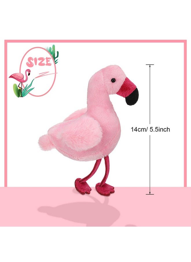 6 Pieces Mini Flamingo Stuffed Animal Plush Toys 5 Inch Flamingo Party Favors Valentine Day Gift Pink Flamingo Hanging Ornaments Keychain Decorations For Women Birthday(Rose Red)