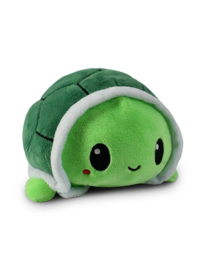 - The Original Reversible Turtle Plushie - Green - Cute Sensory Fidget Stuffed Animals That Show Your Mood 4 Inch