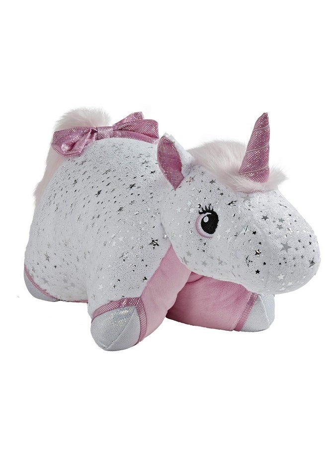 Glittery Unicorn Stuffed Animal Plush Toy, White, 18