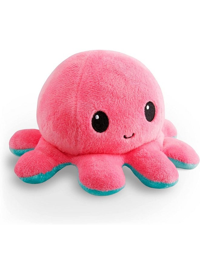 - The Original Reversible Octopus Plushie - Pink + Aqua - Cute Sensory Fidget Stuffed Animals That Show Your Mood, 4 Inch