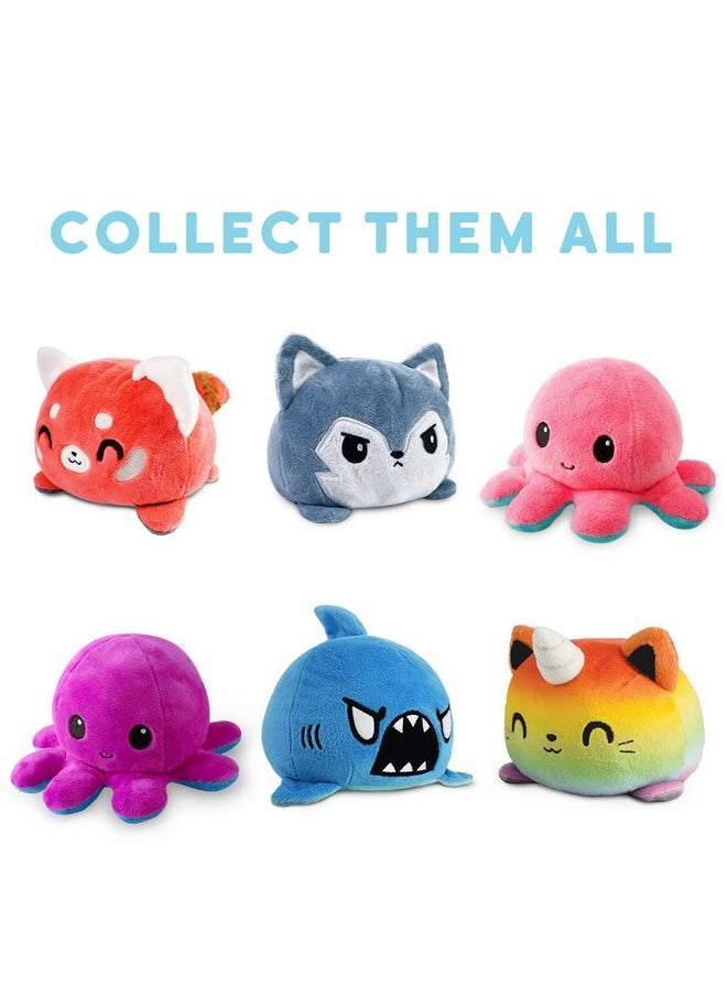 - The Original Reversible Octopus Plushie - Pink + Aqua - Cute Sensory Fidget Stuffed Animals That Show Your Mood, 4 Inch