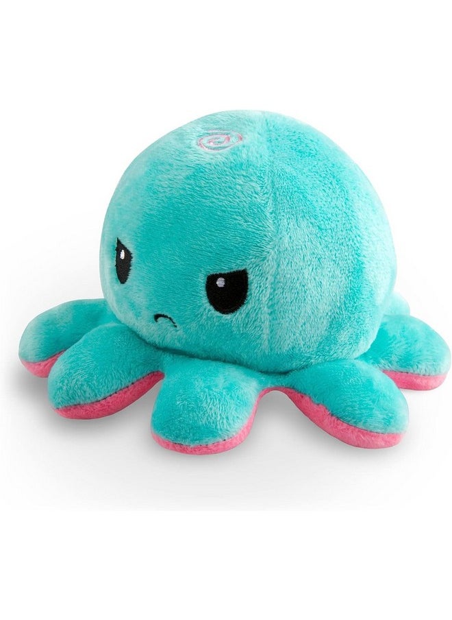 - The Original Reversible Octopus Plushie - Pink + Aqua - Cute Sensory Fidget Stuffed Animals That Show Your Mood, 4 Inch