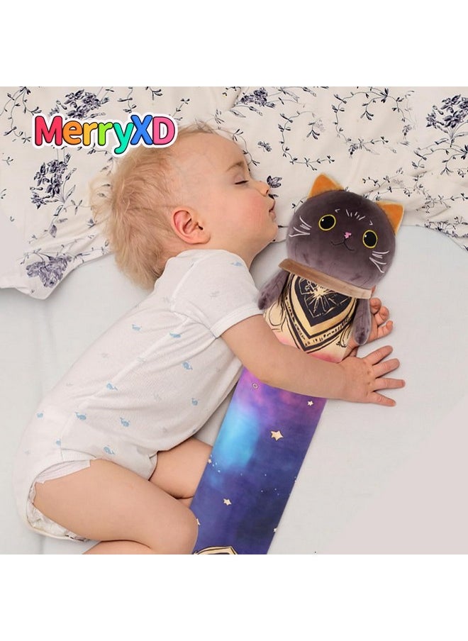 Kawaii Long Cat Plush Body Pillow, 20”Soft Cute Black Stuffed Animals Plushies, Kids Big Doll Toys, Ideal Gifts For Cuddles,Girls,Girlfriend,Boys,Birthday,Christmas,Halloween,Valentine'S Day