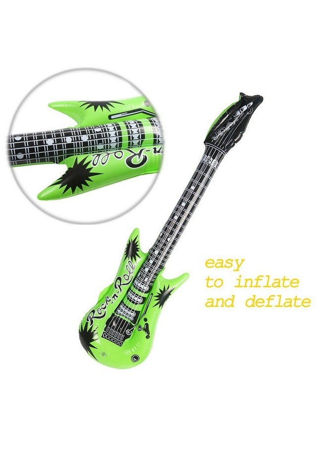 35 Inch Rock Star Inflatable Guitar Assorted Color For Children Party Accessories Inflatable Toys Pack Of 6