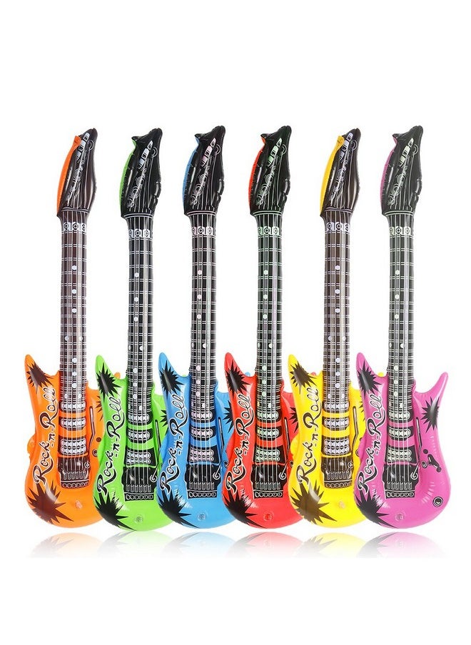 35 Inch Rock Star Inflatable Guitar Assorted Color For Children Party Accessories Inflatable Toys Pack Of 6