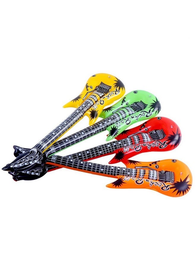 35 Inch Rock Star Inflatable Guitar Assorted Color For Children Party Accessories Inflatable Toys Pack Of 6