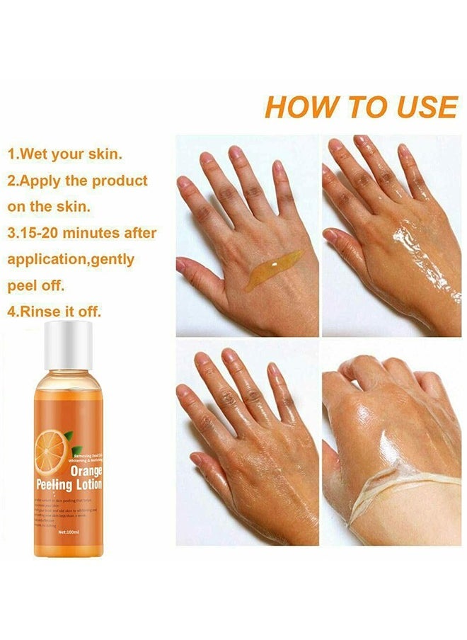 Orange Peeling Lotion - Dead Skin Exfoliating Skin Moisturizing Hydrating Butter Peeling off Wax Remove Dead Skin and Calluses Body Whitening Skin Lotion for Men & Women 100ml