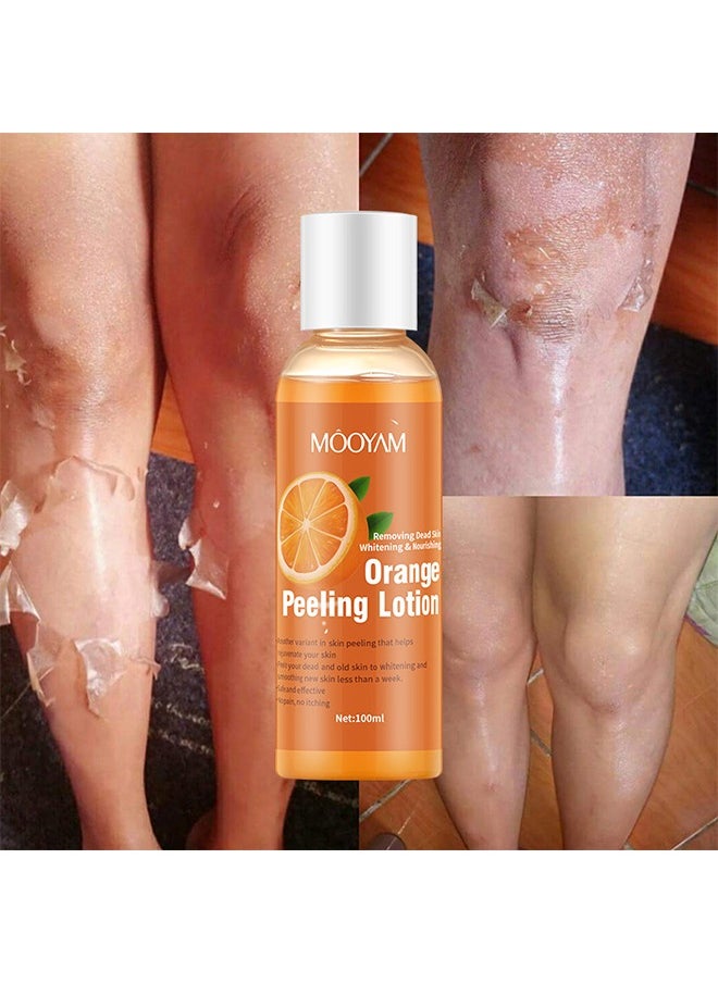 Orange Peeling Lotion - Dead Skin Exfoliating Skin Moisturizing Hydrating Butter Peeling off Wax Remove Dead Skin and Calluses Body Whitening Skin Lotion for Men & Women 100ml