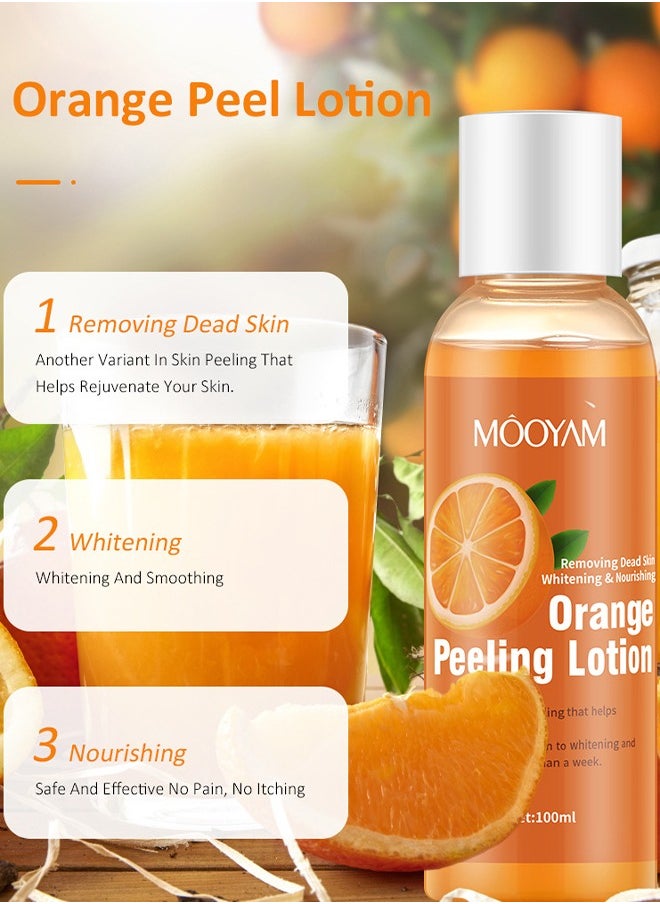 Orange Peeling Lotion - Dead Skin Exfoliating Skin Moisturizing Hydrating Butter Peeling off Wax Remove Dead Skin and Calluses Body Whitening Skin Lotion for Men & Women 100ml