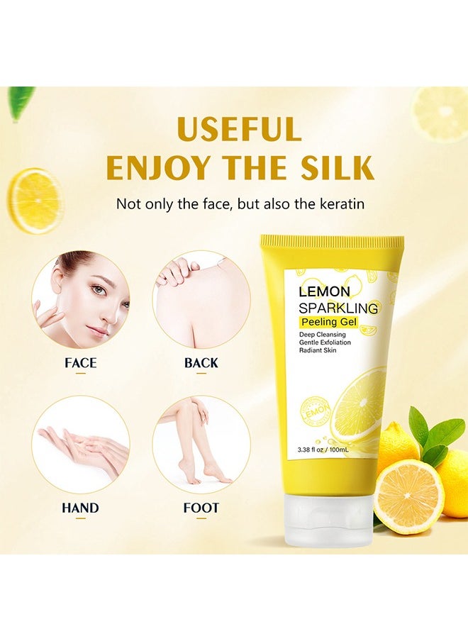 Peeling Gel - Face Exfoliator Lemon Sparkling Peeling Gel Brightening Facial Exfoliator Deep Exfoliating Face Exfoliator Exfoliating Peeling Gel Gently Daily Exfoliates For All Skin Types 100ml