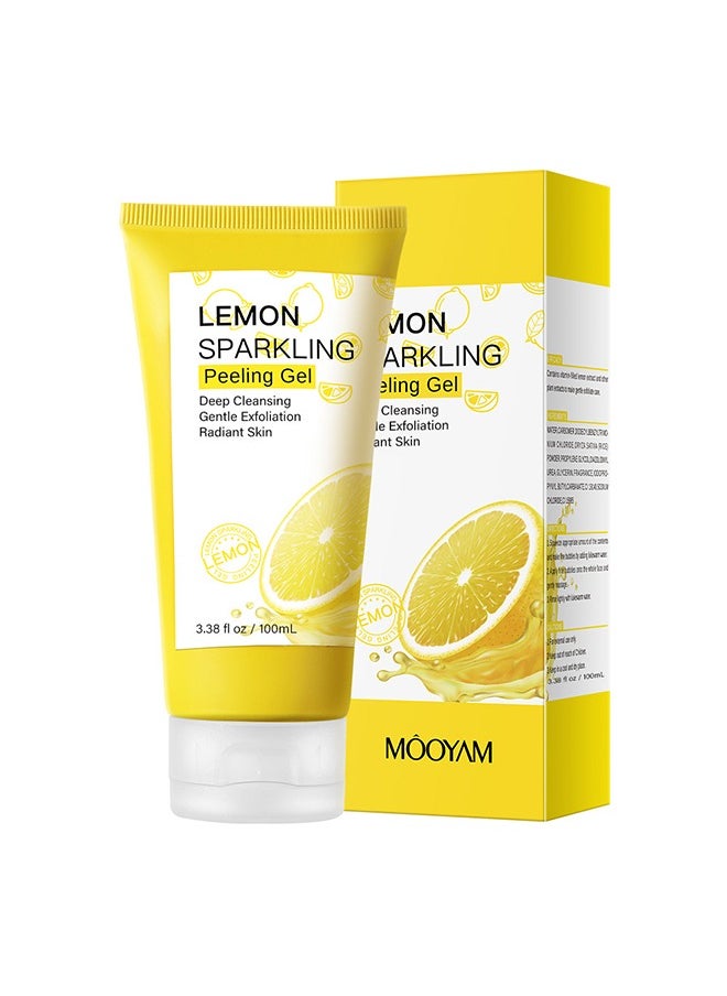 Peeling Gel - Face Exfoliator Lemon Sparkling Peeling Gel Brightening Facial Exfoliator Deep Exfoliating Face Exfoliator Exfoliating Peeling Gel Gently Daily Exfoliates For All Skin Types 100ml