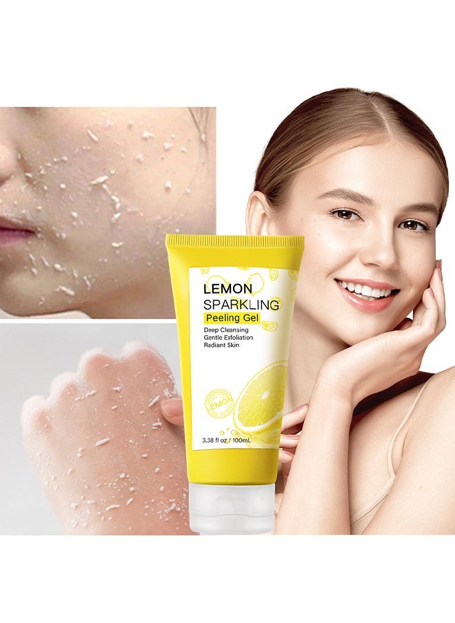 Peeling Gel - Face Exfoliator Lemon Sparkling Peeling Gel Brightening Facial Exfoliator Deep Exfoliating Face Exfoliator Exfoliating Peeling Gel Gently Daily Exfoliates For All Skin Types 100ml