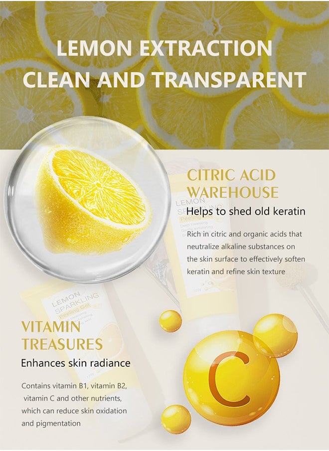 Peeling Gel - Face Exfoliator Lemon Sparkling Peeling Gel Brightening Facial Exfoliator Deep Exfoliating Face Exfoliator Exfoliating Peeling Gel Gently Daily Exfoliates For All Skin Types 100ml