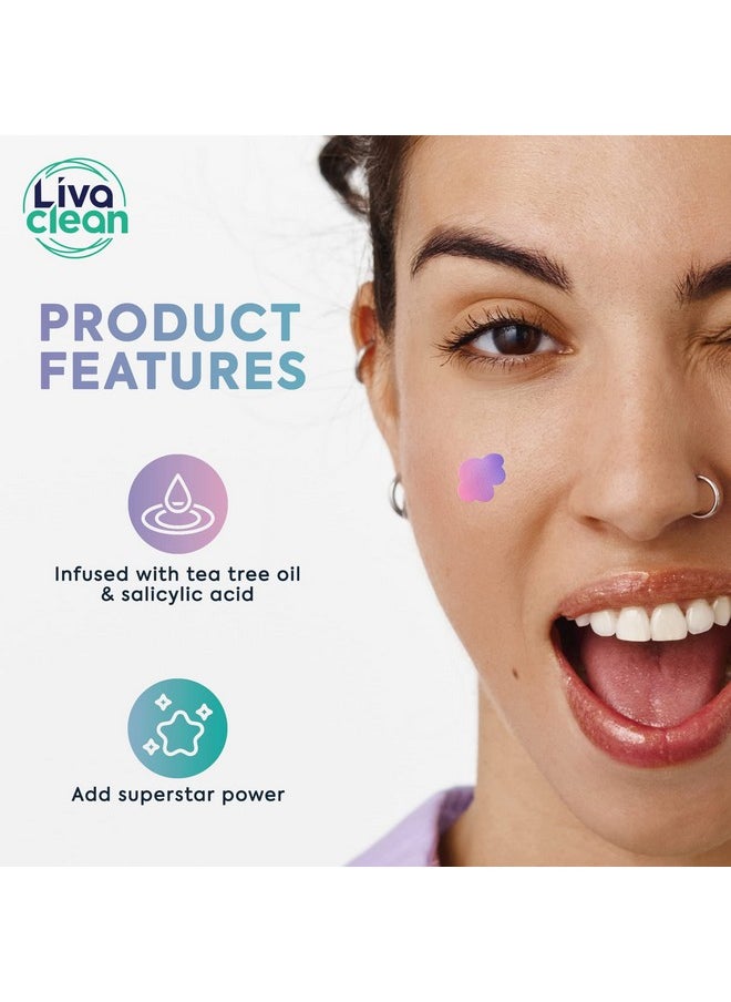 240 Ct Holographic Cute Acne Patches - Space Edition W/Salicylic Acid & Tea Tree Oil For Face - Hydrocolloid Star Pimple Patches