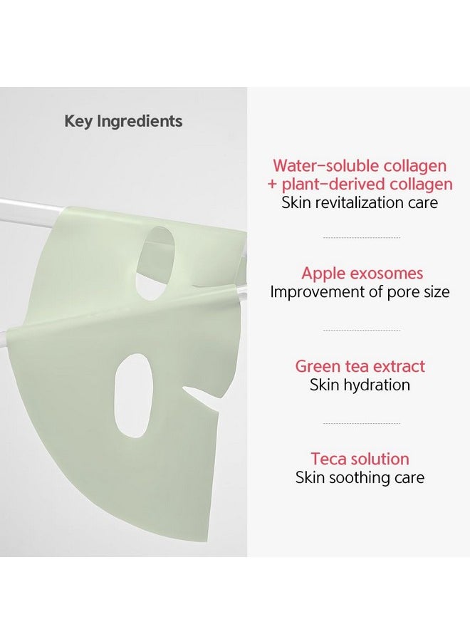 Collagen Gel Facial Mask (Green Tea Cica) 4Ea Set Hydrogel Deep Korean Face Mask Hydrating Overnight Elasticity Firming Pore Minimizing For All Skin Types