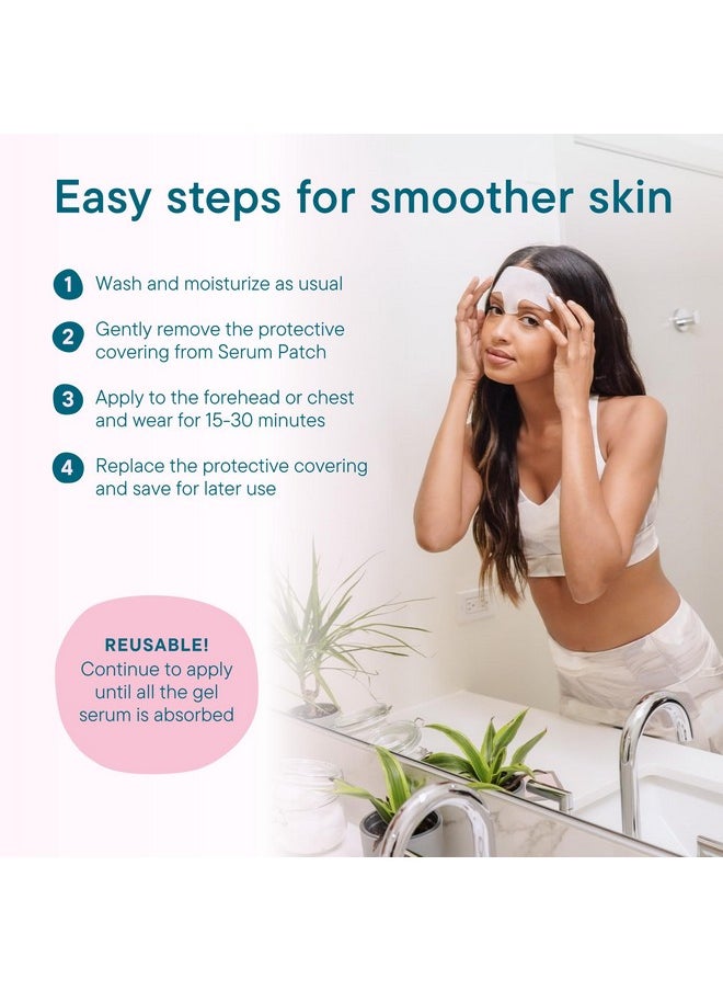 Cotton Soft Forehead Serum Patch - Serum Infused Forehead Wrinkle Patch For Fine Lines & Wrinkles - Reusable Hypoallergenic Facial Patch - Hydrating Face Mask To Plump Skin