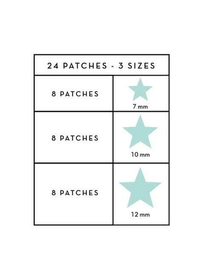 Star Shape Clear Skin Hydrocolloid Dark Spot Acne Patches - Infused With Salicylic Acid + Witch Hazel | Adhesive Patches That Fight Pesky Pimples. (72 Patches / 3 Sizes)