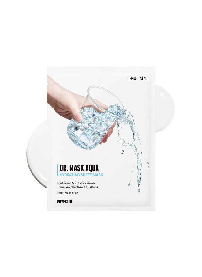 ] Dr. Mask Aqua (5 Ea.) - 7 Layers Of Hyaluronic Acid Facial Mask Sheet With Niacinamide (Vitamin B3) And Panthenol (Vitamin B5)