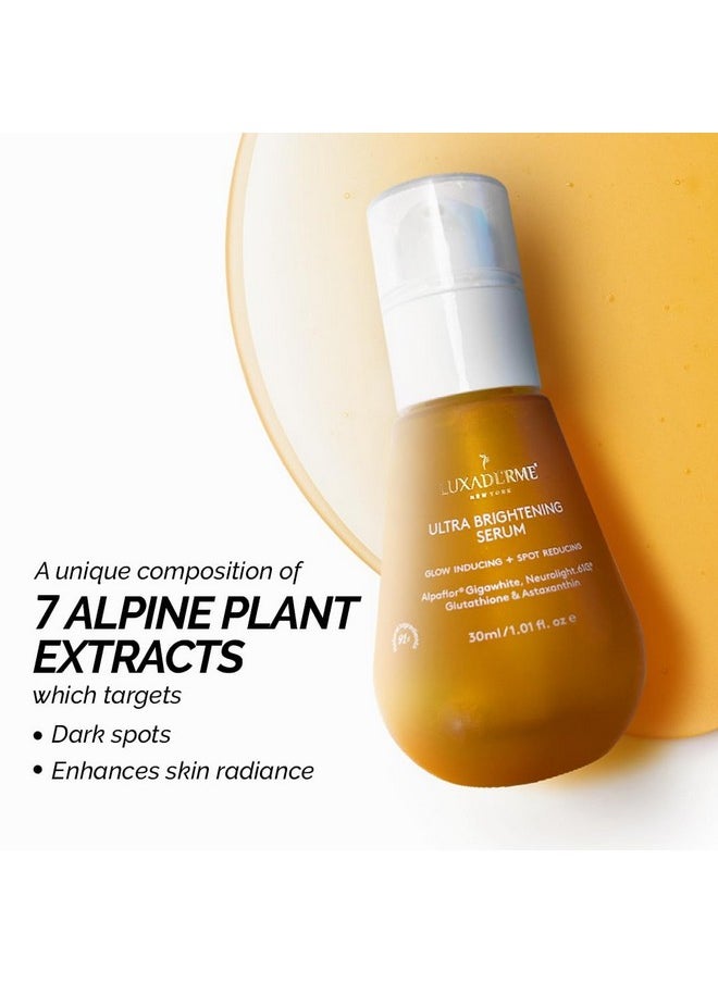 Korean Ultra Brightening Face Serum, Brightens Skin And Reduces Dark Spots, Daily Use For Brightening & Even Skin Tone | 91% Natural Ingredients With Yuzu, Glutathione & Astaxanthin | 30Ml
