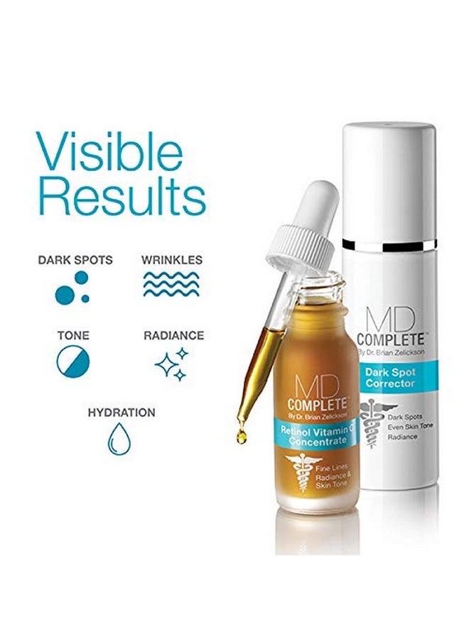 Md Complete Dark Spot Retinol Duo | Professional Dermatologist Dark Spot Correction | Includes Dark Spot Corrector 1.0 Fl Oz And Retinol Vitamin C Concentrate Serum 0.5 Fl Oz| Set Of Two