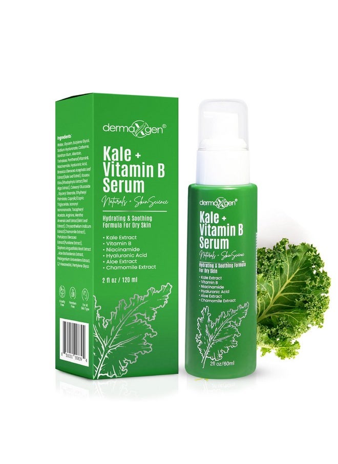 Soothing Skin Care Serum - Kale And Vitamin B Serum - Brightening Serum For All Skin Types - Hydrating Serum With Niacinamide, Hyaluronic Acid - Facial Serum Unclogs Pores, Combats Dryness