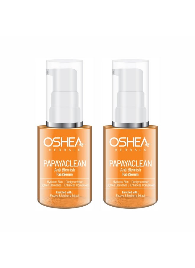 Herbals Papayaclean Anti Blemish Serum For All Skin Types | Lightens Blemishes & Hydrates Skin With Deep Cleansing | Enriched With Papaya, Pea Extract & Mulberry Extract 30Ml (Pack Of 2)