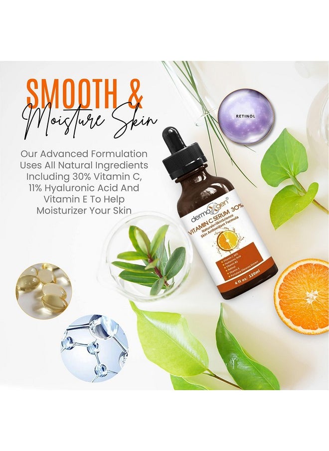 Vitamin C Serum With Pure Retinol, Hyaluronic Acid, & Organic Anti-Aging Formula - 4 Fl Oz