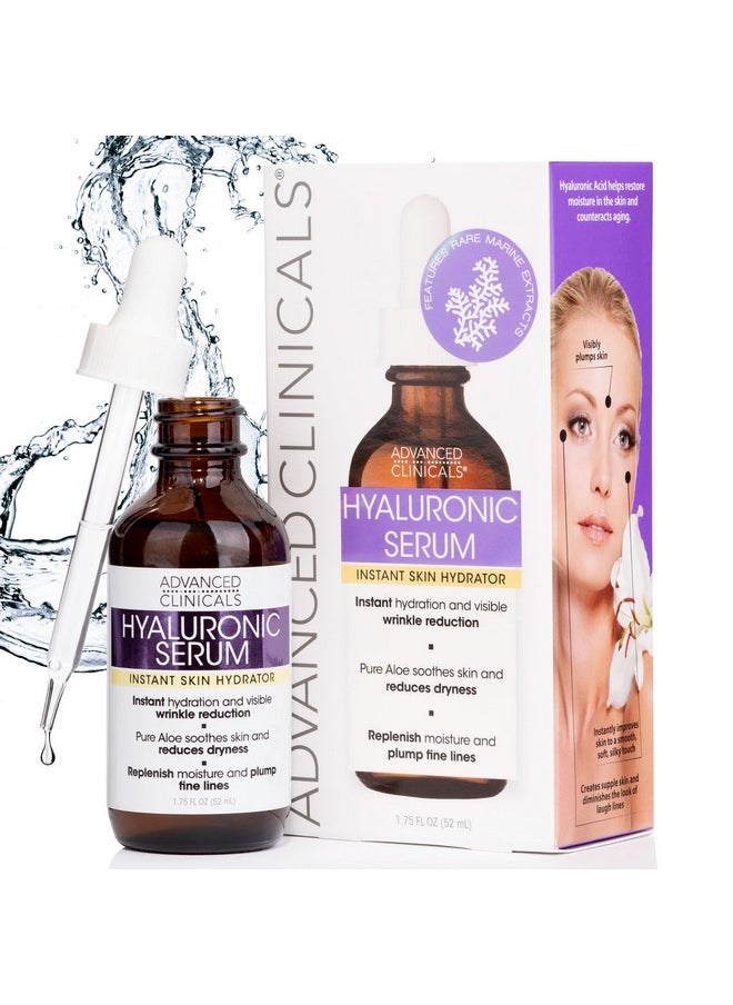 Pure Hyaluronic Acid Serum For Face | Facial Moisturizer | Hydrating Facial Skin Care Product | Anti Aging Serum For Face, Wrinkles, Dark Spots, Fine Lines, & Dry Skin, 1.75 Fl Oz