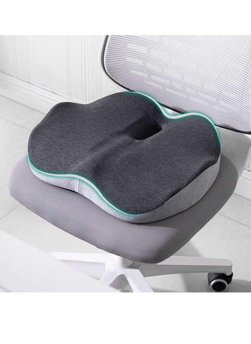 Seat Cushion for Office Lumbar Support Pillow Chair Memory Foam Seat Cushion for Sciatica Back Support Pillow Chair Pads Reduce Tailbone Pressure Rabit RabitValley Black.