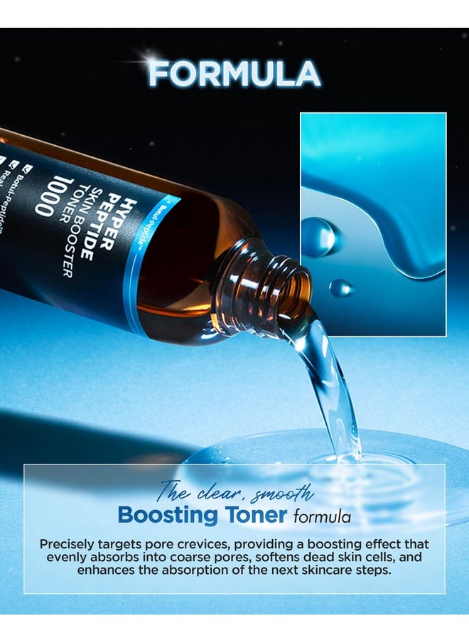 Hyper Peptide Skin Booster Face Toner - Anti-Aging, Wrinkle Improvement, Elasticity Enhancement With Botul-Peptide - Korean Facial Astringent For Uneven Texture, Reduces Pores, 6.76 Fl.Oz.