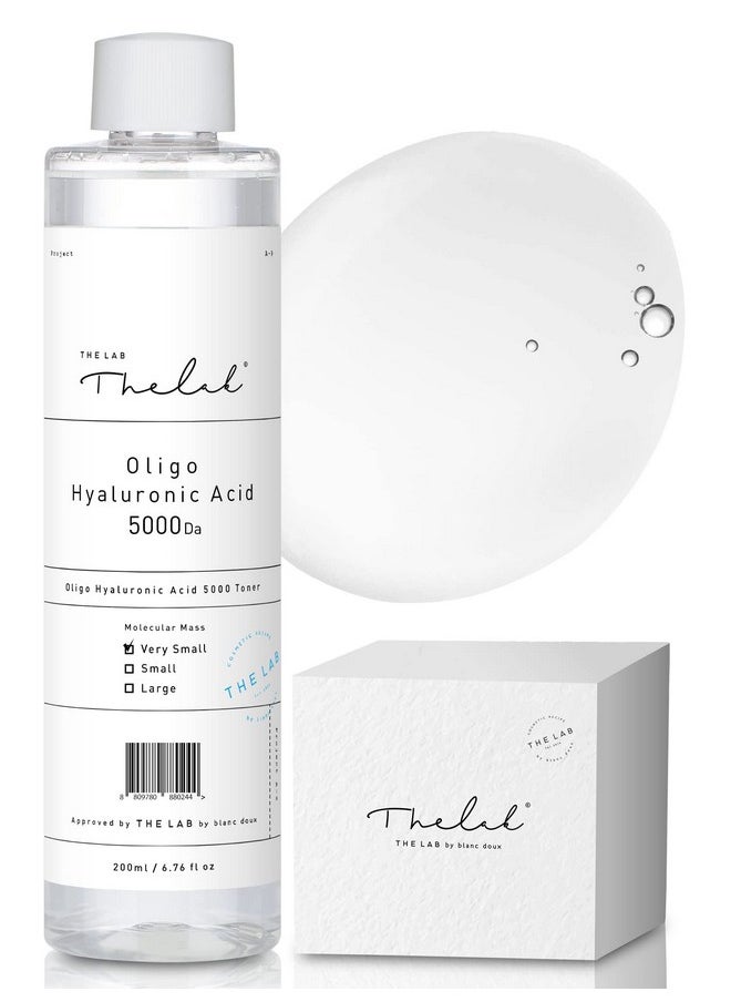 Blanc Doux Oligo Hyaluronic Acid Facial Toner 6.76 Fl Oz Vegan Hypoallergenic Intense Ultra Hydrating Skin Essence Face Moisturizer Dry Sensitive Acne-Prone Age-Defying Cotton Pads Korean Skin Care