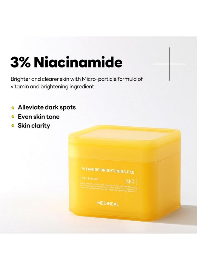 Vitamide Brightening Pad - Vegan Face Hypoallergenic Pads With Niacinamide, Sea Buckthorn - Radiance Boosting Pads For Clear, Illuminating Skin 100 Pads