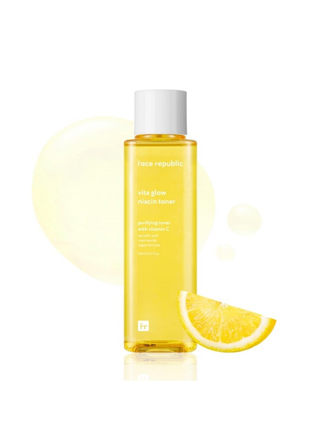 Vita Glow Niacin Toner 160Ml 5.41 Fl Oz | Vitamin Complex | Vitalizing & Purifying | Radiant Glow For Dull Skin | 7 Hyaluronic Acids, Vitamin C, Niacinamide | Vegan Korean Skincare
