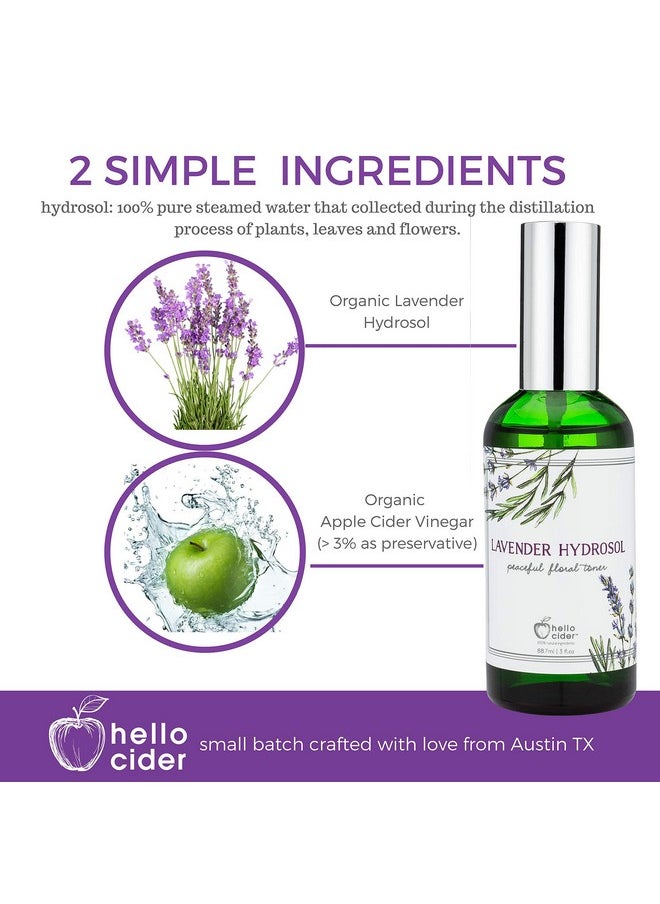 Drosol Face Toner - Natural Organic Floral Hydrosol To Hydrate, Calm & Sooth Skin. Prevent Acnes, Restore Ph By Hello Cider