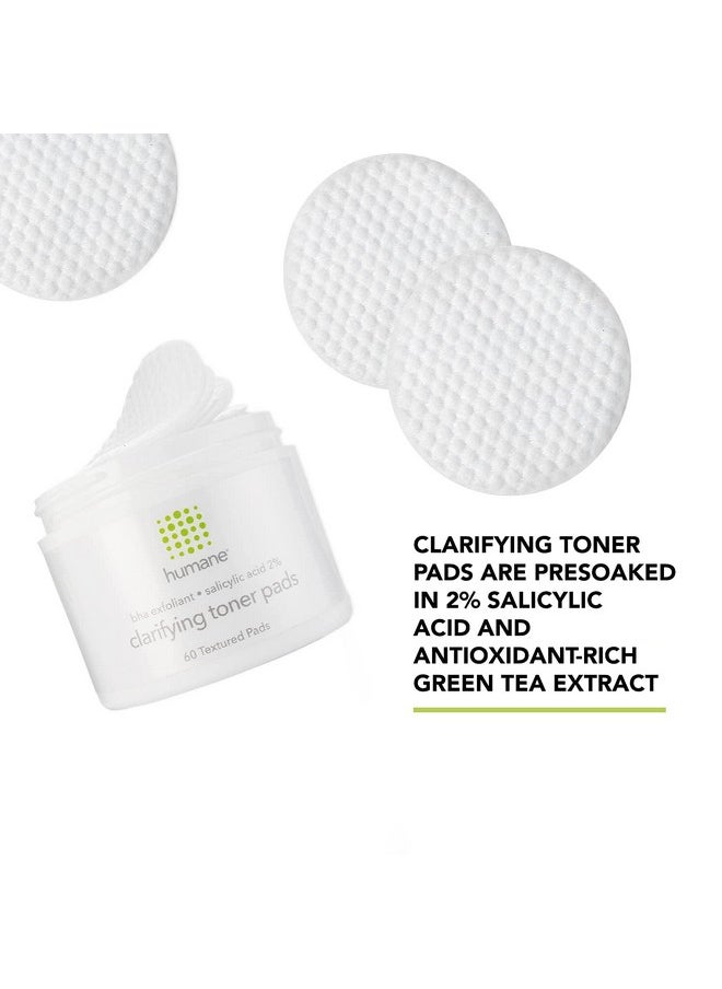 Clarifying Toner Pads For Face - 2% Bha Liquid Salicylic Acid - Pore Minimizer And Facial Exfoliator - Gentle For All Skin Types - Removes Excess Oil, Dead Skin Cells, And Grime - 4 Ounce