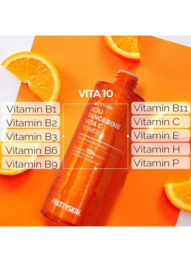 Kin Jeju Tangerine Vitamin C Toner For Face 250Ml(8.45 Fl.Oz.) | Soothing, Oil-Moisture Balance, Vitality With Panthenol + Adenosine + Niacinamide, Korean Skincare