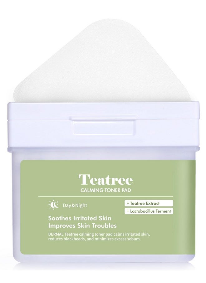 Teatree Calming Toner Pad - Korean Toner Pad For Calming & Acne Improvement With Zinc Pca - Vegan Gauze Tencel Square Pads - High Capacity, 120 Sheets