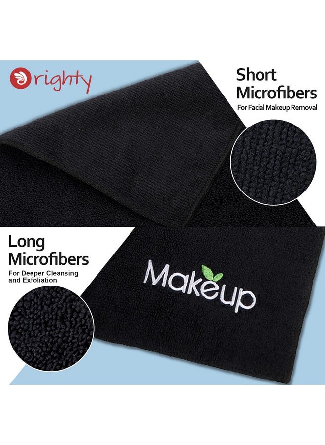 Microfiber Makeup Remover Cloths - Super Soft, Quick Dry Face Towels For Cleansing, 13 X 13 Inch, Pack Of 6, Black