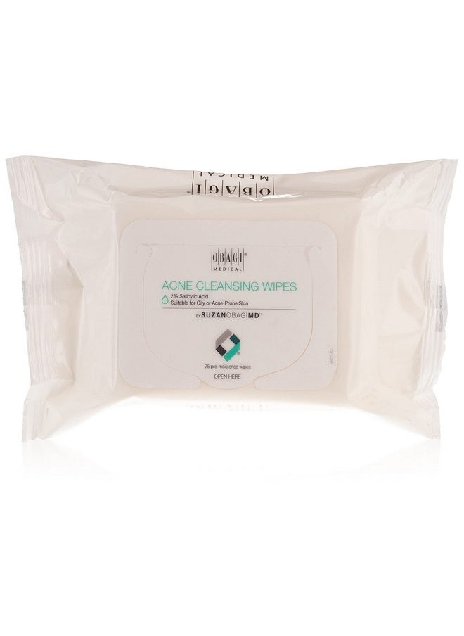 Suzanobagimd On The Go Cleansing Wipes For Oily Or Acne Prone Skin, 25 Count