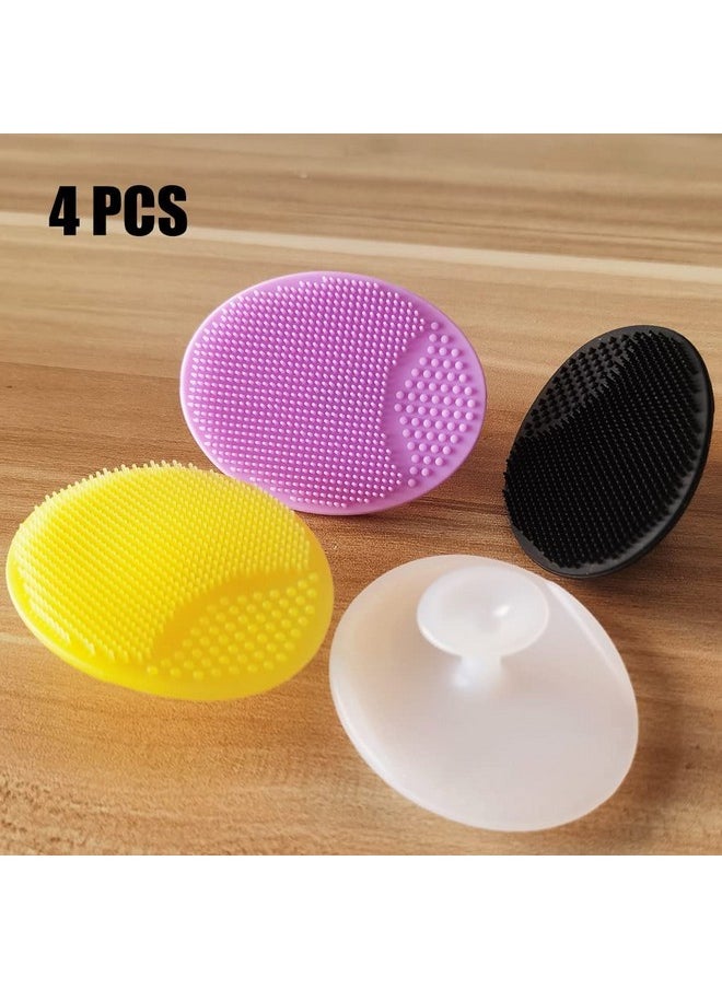 Face Scrubber, Facial Exfoliator, Face Scrub Brush, Soft Face Brush, Silicone Facial Cleansing Brush, Face Exfoliator Blackhead Acne Pore Pad Cradle Cap Face Wash Brush For Deep Cleaning Skin 4 Pack