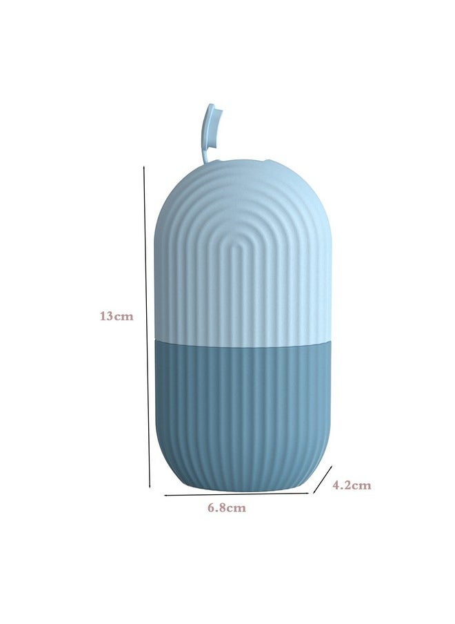 Ice Face Roller, Reusable Silicone Mold Face Massage Eye Facial Beauty Skin Care Tools Apply Ice For Shrink Pores Anti Wrinkle Reduce Puffiness Improve Skin Elasticity, Striped, Light Blue