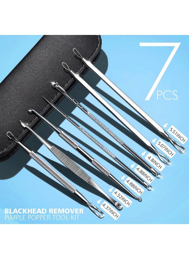 7 In 1 Pimple Popper Tool Kit Blackhead Remover Tools Blackhead Extractor, Pimple Extractor Pimple Popper Tool Zit Popper Tool Acne Tools Comedone Extractor Black Head Remover For Face