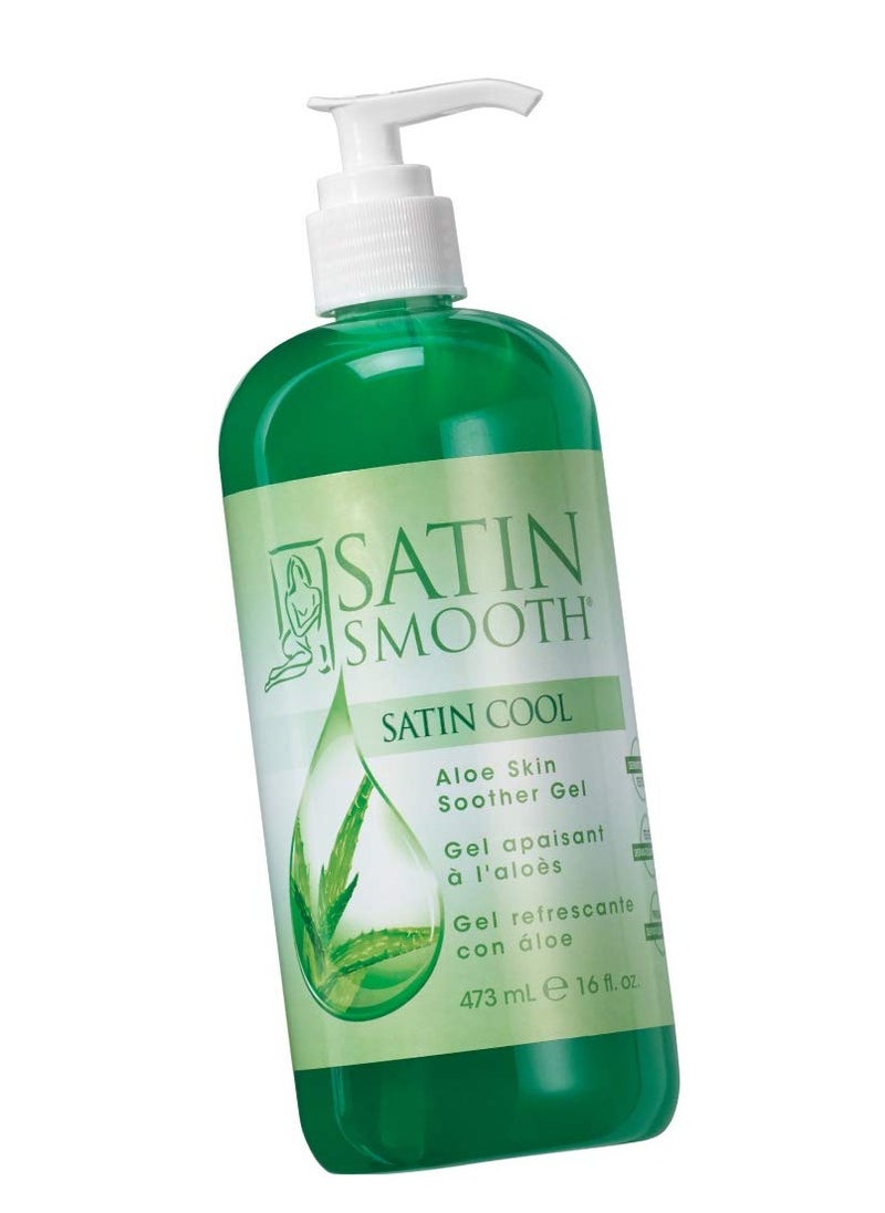 SATIN SMOOTH Aloe Vera Gel, Post-Wax Soothing Formula to Reduce Redness and Soothe Irritated Skin, Hydrating Care for Face, Body, and Hair, 16 fl oz.