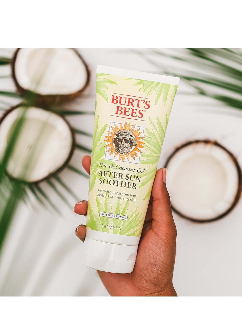 Burt's Bees Stocking Stuffers, After Sun Lotion with Hydrating Aloe Vera & Coconut Oil - Sunburn Relief, After Sun Soother, Natural Origin Skin Care Christmas Gifts, 6 oz