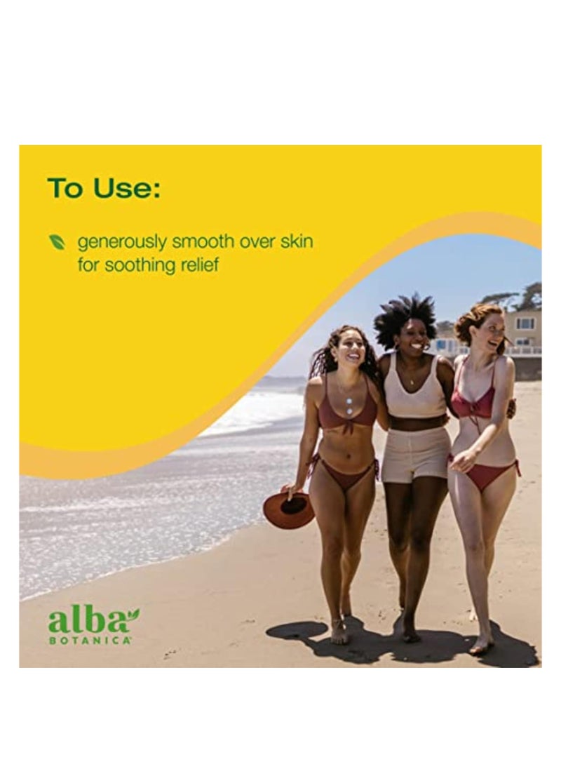Alba Botanica Aloe Vera Gel for Skin, Cooling After Sun Treatment for Face and Body, Made with Purity Certified 80% Aloe Vera Gel Formula, 8 fl. oz. Tube